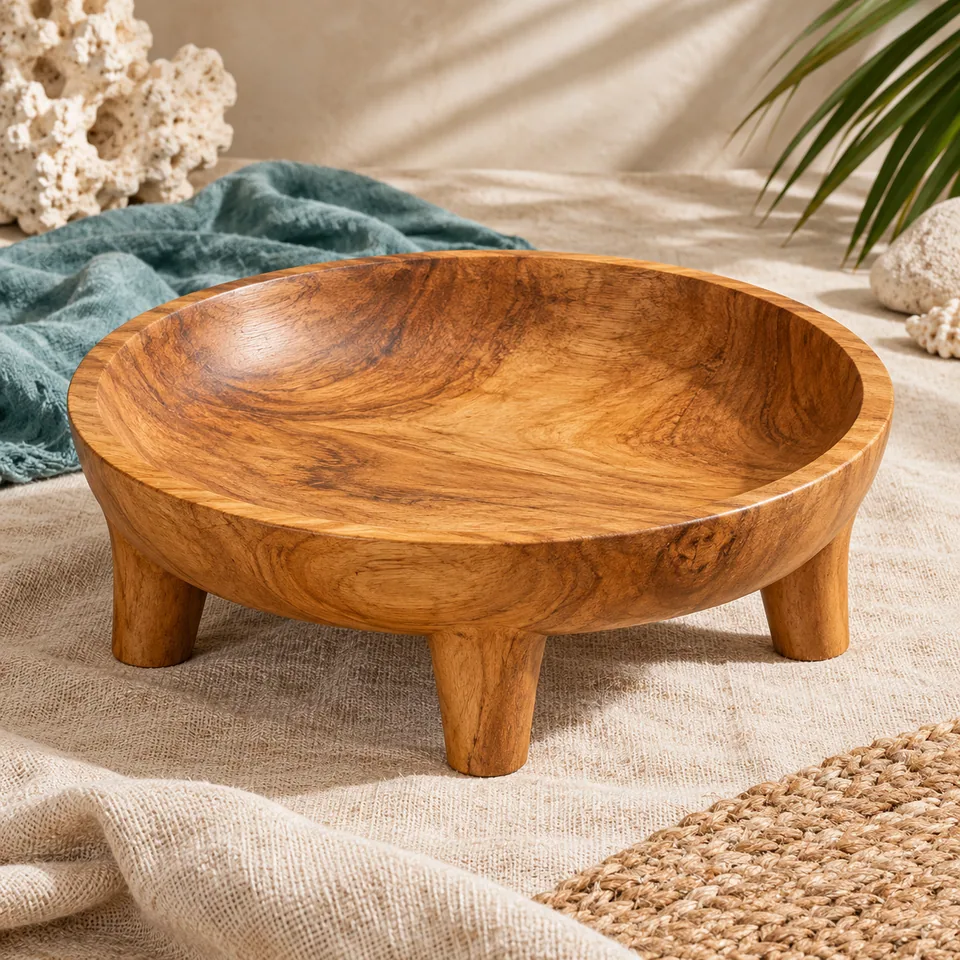 Honey-Grain Four-Leg Tanoa Study II in honey-toned timber. AI-generated concept visual; final product approval pending.