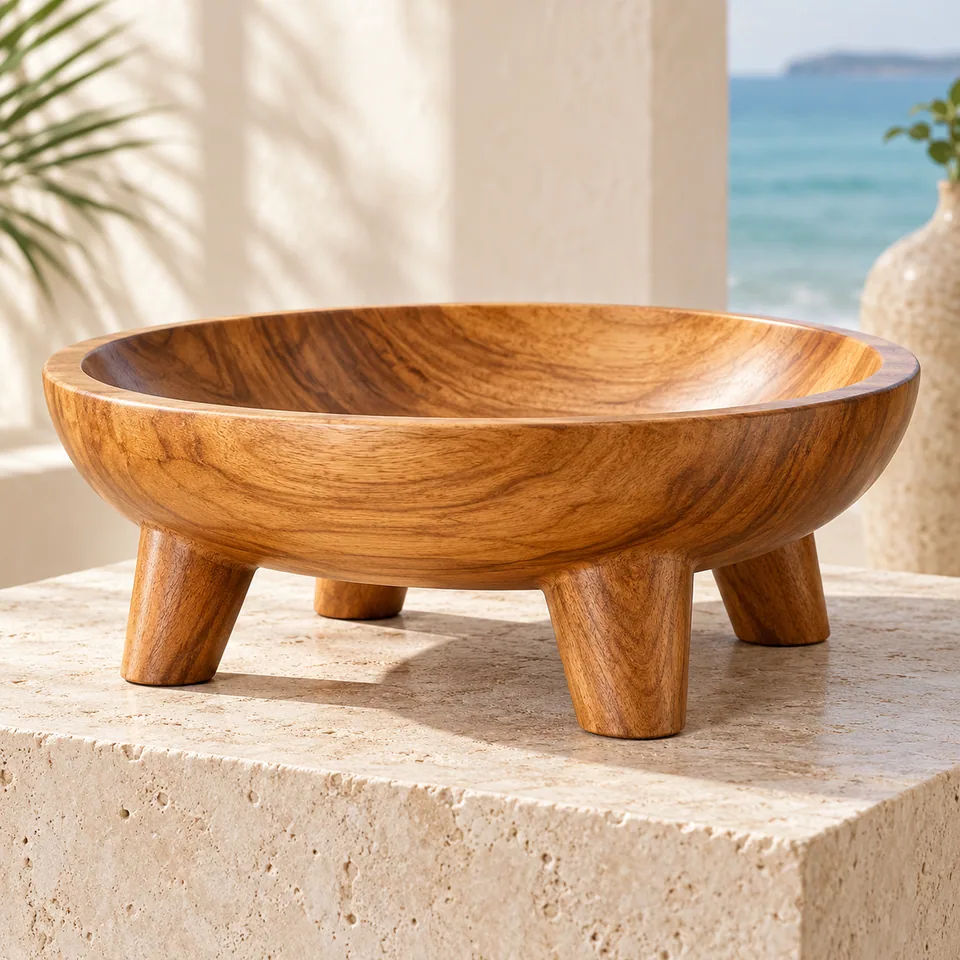 Honey-Grain Four-Leg Tanoa in honey-toned timber. AI-generated concept visual; final product approval pending.