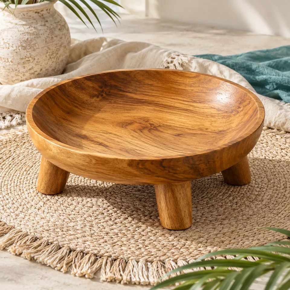Honey-Grain Four-Leg Tanoa Study IV in honey-toned timber. AI-generated concept visual; final product approval pending.
